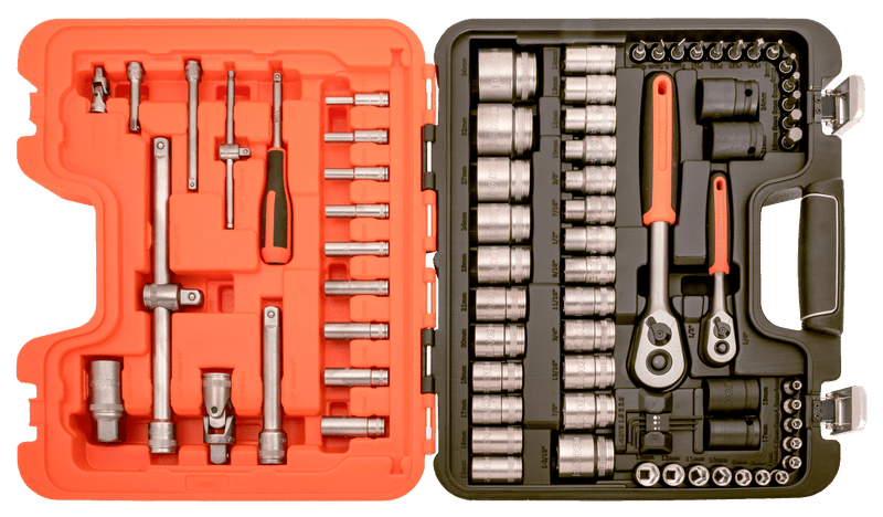 Bahco S800 1/4" and 1/2" Square Drive Spanner and Socket Set