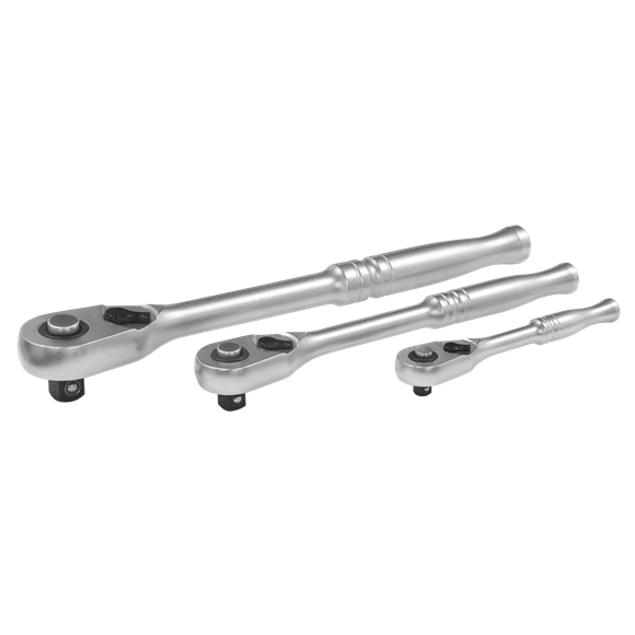 Sealey AK7933 3pc Ratchet Wrench Set - Flip Reverse - Premier Platinum Series