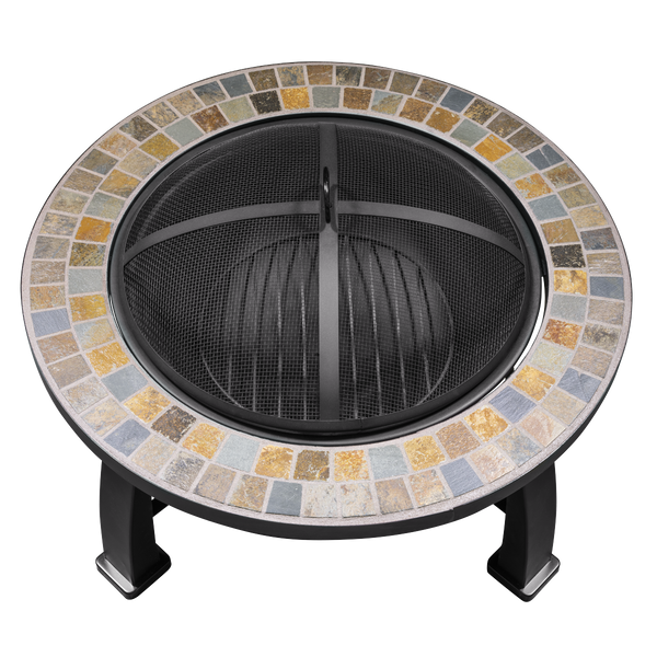 Dellonda DG111 Dellonda 30" Deluxe Traditional Style Fire Pit/Fireplace/Outdoor Heater - Slate