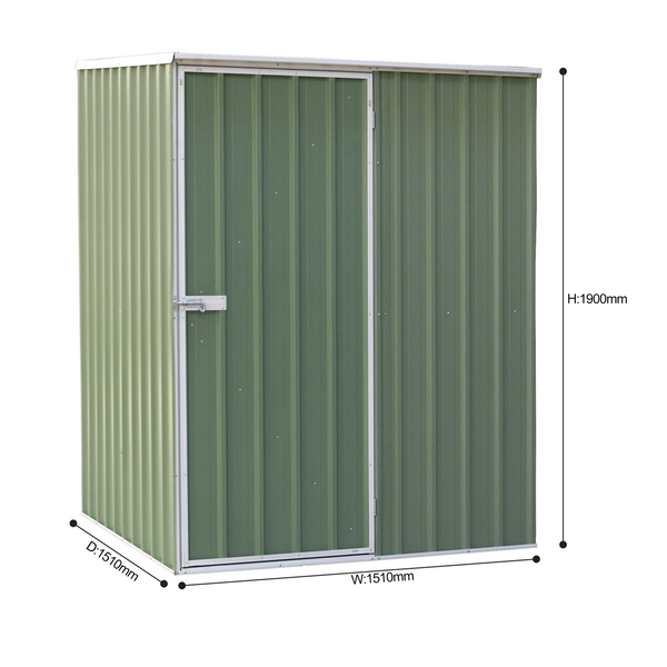 Dellonda DG114 Dellonda Galvanised Steel Metal Garden/Outdoor/Storage Shed, 5FT x 5FT, Pent Style Roof Ð Green
