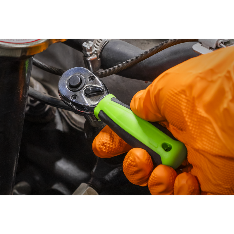Sealey S01258 Ratchet Wrench 1/4"Sq Drive Stubby Ð Flip Reverse