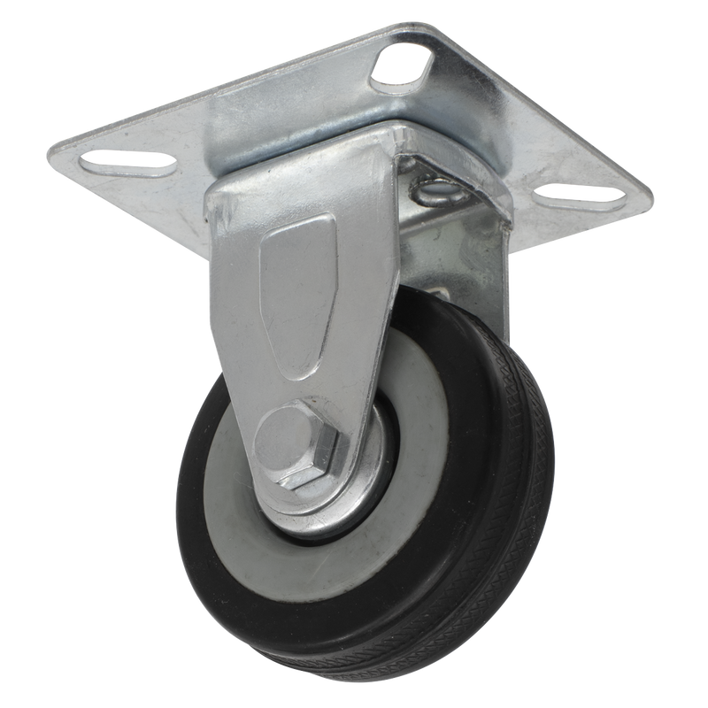 Sealey SCWCOMBO1 4pc Castor Wheel Combo - Fixed & Swivel Plate ¯50mm