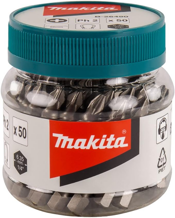 Makita B-26490 50mm PH2 Screw Bit - 50pcs