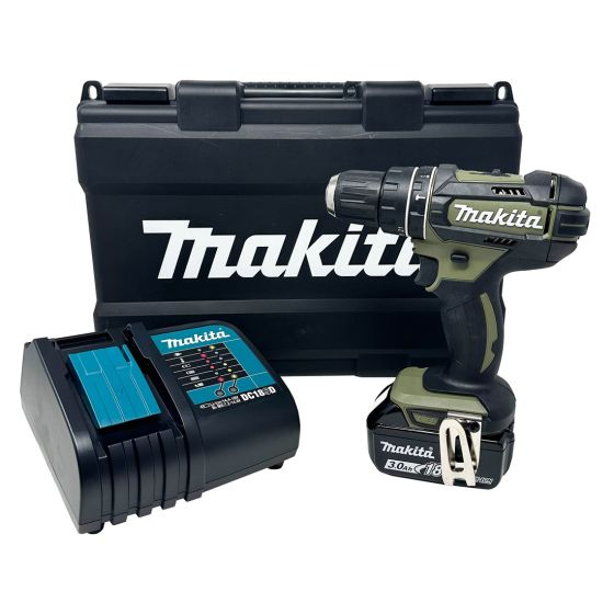 Makita DHP482SFO 18V LXT Olive Green Combi Drill 1x BL1830B Battery & Charger with Case