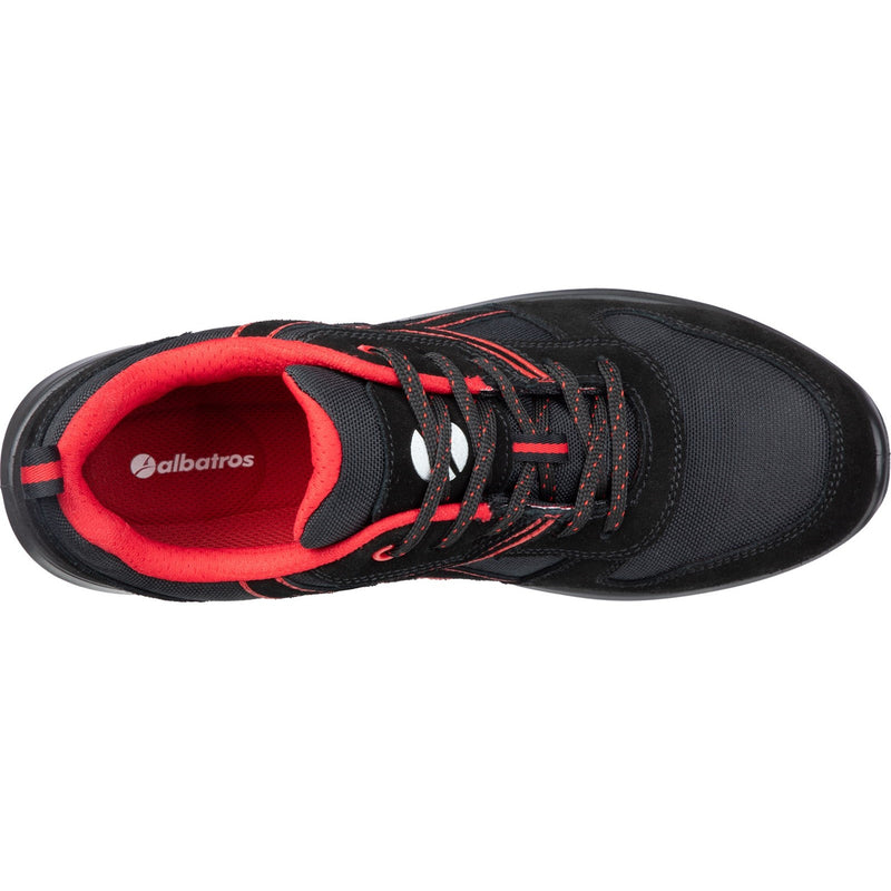 Albatros 37724-70319 Clifton Low Safety Trainer - Mens, Black/Red
