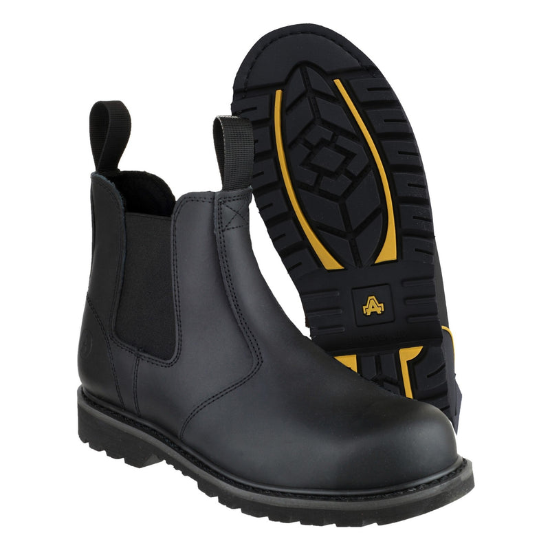 Amblers Safety 18367-27231 FS5 Goodyear Welted Pull on Safety Dealer Boot- Mens, Black