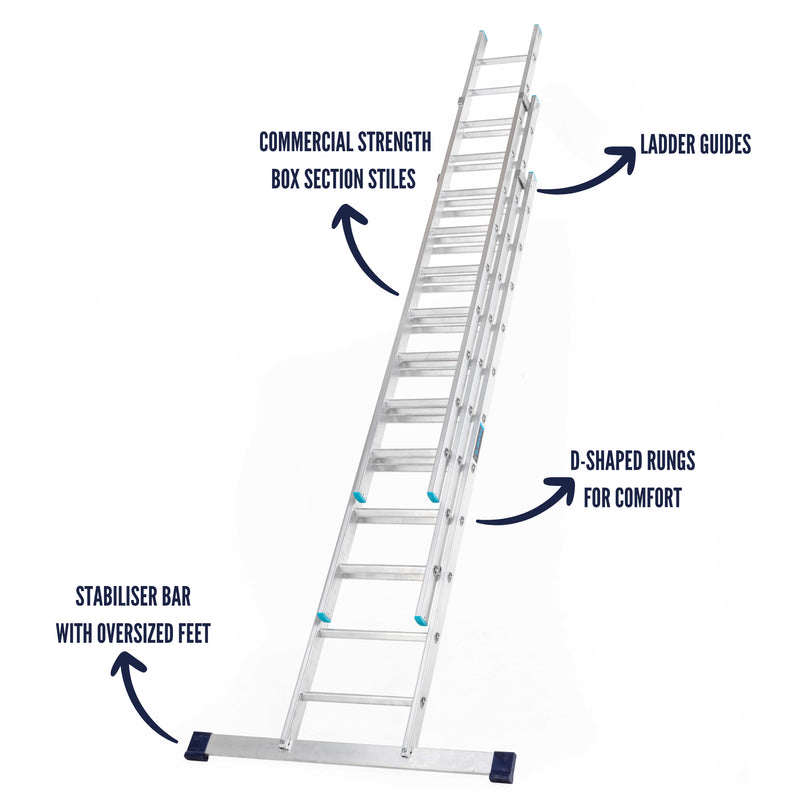 TB Davies 2440360 TASKMASTER Aluminium Professional Extension Ladder