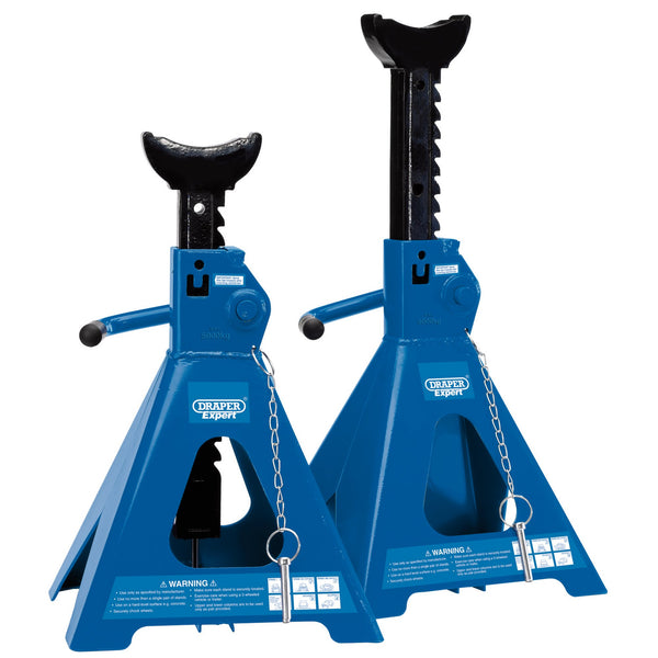 Draper 01814 Pair of Pneumatic Rise Ratcheting Axle Stands, 5 Tonne
