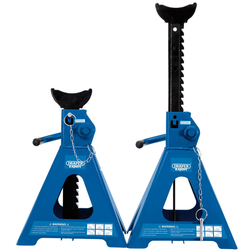 Draper 01814 Pair of Pneumatic Rise Ratcheting Axle Stands, 5 Tonne