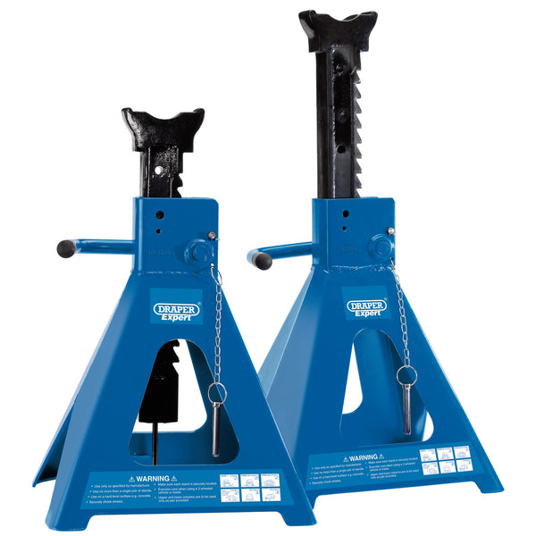 Draper 01815 Pair of Pneumatic Rise Ratcheting Axle Stands, 10 Tonne