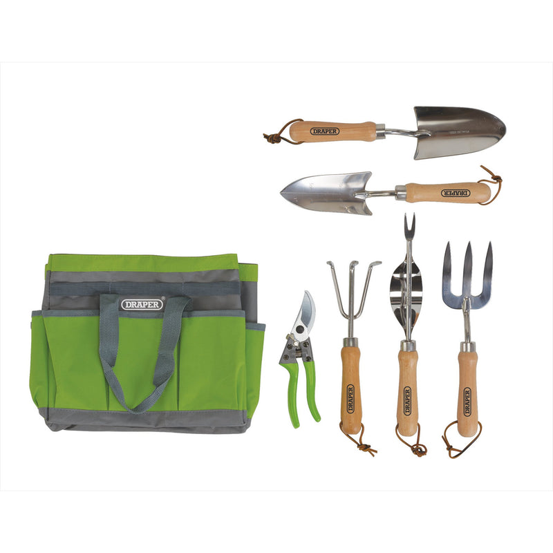 Draper 08997 Stainless Steel Garden Tool Set with Storage Bag (8 Piece)