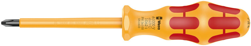 Wera 05051601001 1062 i PH VDE-insulated Kraftform Phillips-head screwdriver, PH 1 x 80 mm