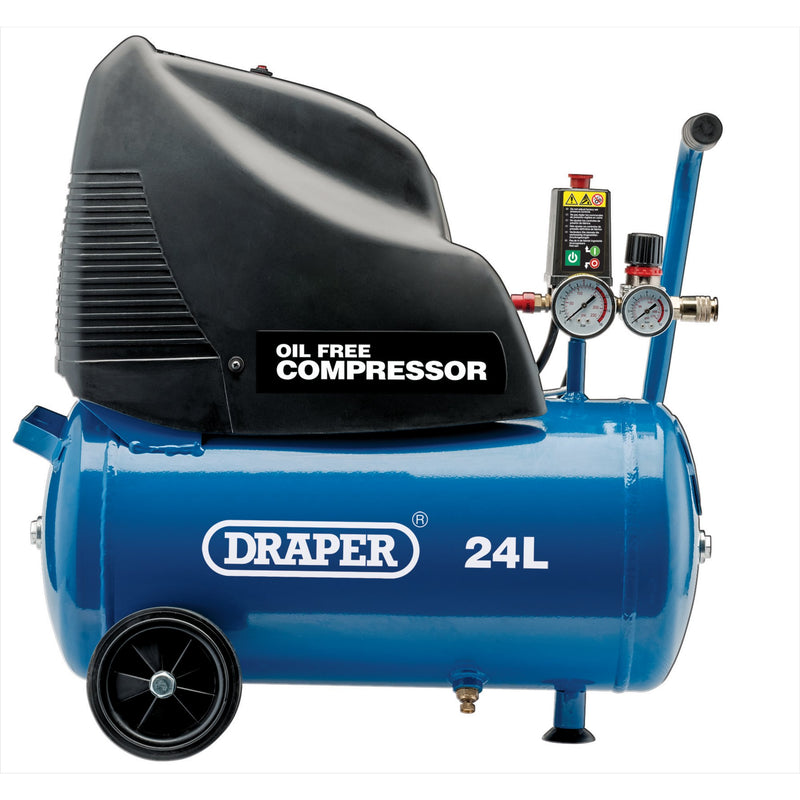 Draper 24978 Direct Drive Oil Free Air Compressor, 24L, 1.1kW