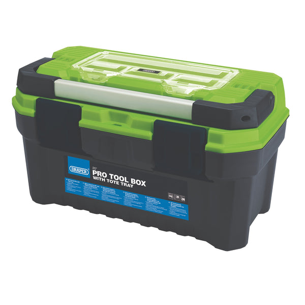 Draper 28076 Pro Toolbox with Tote Tray, 20", Green