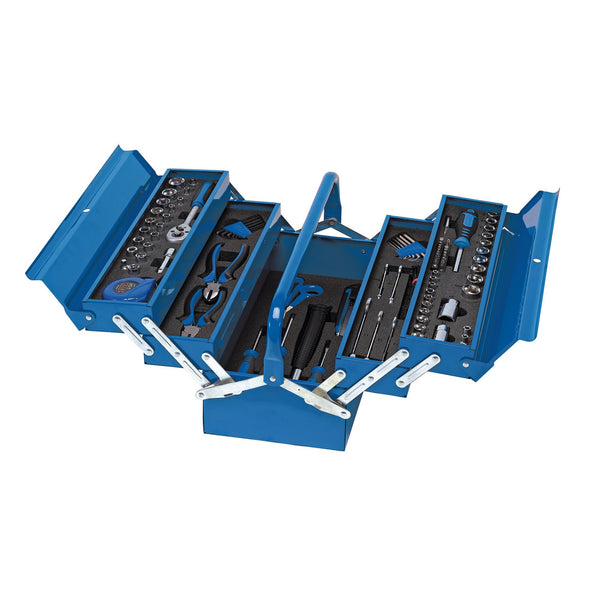 Draper 48091 Tool Kit in Steel Cantilever Toolbox (126 Piece)