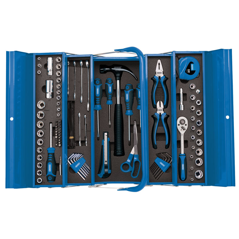 Draper 48091 Tool Kit in Steel Cantilever Toolbox (126 Piece)