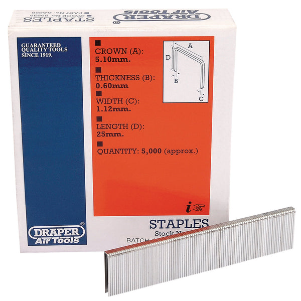 Draper 59839 Staples, 25mm (5000)