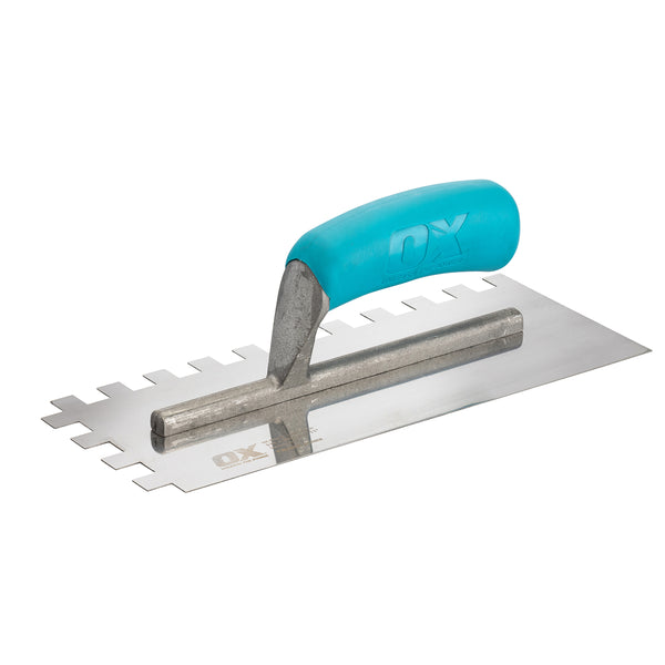 OX Tools OX-T535712 Trade Notched Stainless Steel Tiling Trowel - 12mm