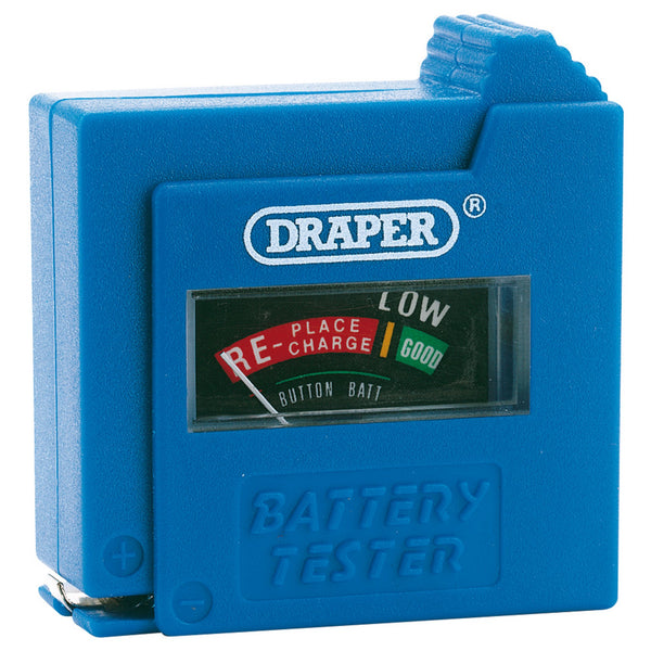 Draper 64514 9V Multi-purpose Battery Tester, AAA, AA, AA, C, D, and Button Cell