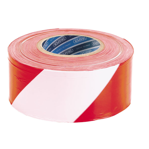 Draper 66041 Barrier Tape Roll, 75mm x 500m, Red and White