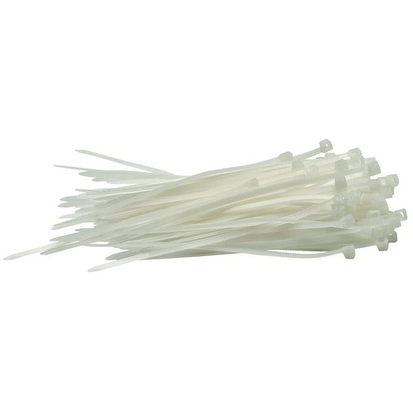 Draper 70390 Cable Ties, 2.5 x 100mm, White (Pack of 100)