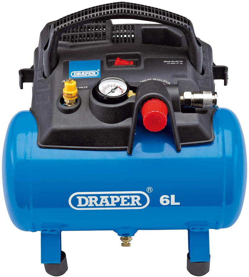 Draper 02115 6 Litre Oil Free Portable Air Line Compressor