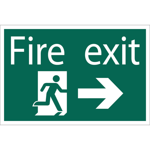 Draper 72447 Fire Exit Arrow Right' Safety Sign