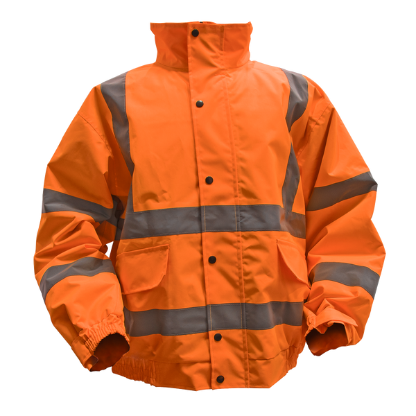Sealey 802XLO Hi-Vis Orange Jacket with Quilted Lining & Elasticated Waist - X-Large