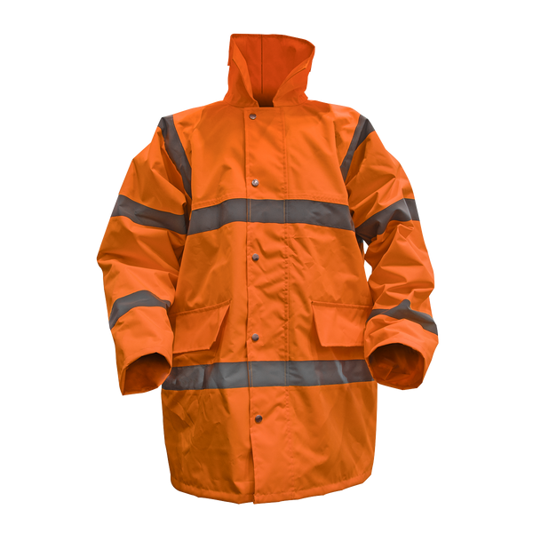 Sealey 806LO Hi-Vis Orange Motorway Jacket with Quilted Lining - Large