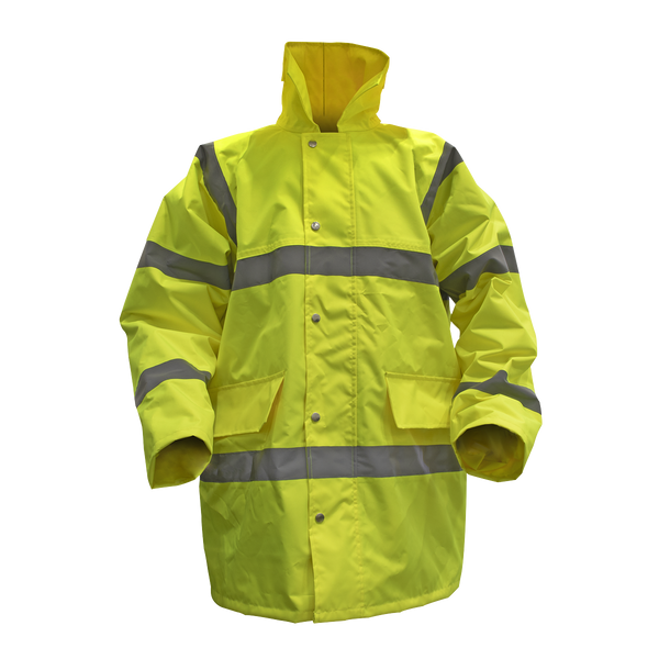 Sealey 806L Hi-Vis Yellow Motorway Jacket with Quilted Lining - Large