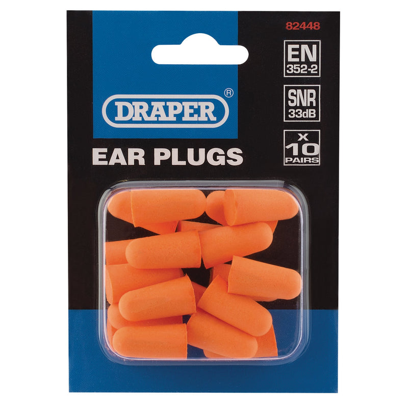 Draper 82448 Ear Plugs (Pack of 10 Pairs)