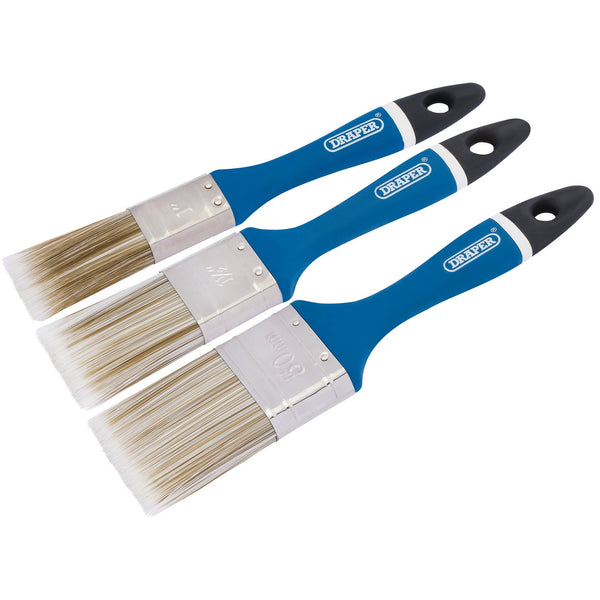 Draper 82495 Soft Grip Synthetic Paint Brush Set (3 Piece)