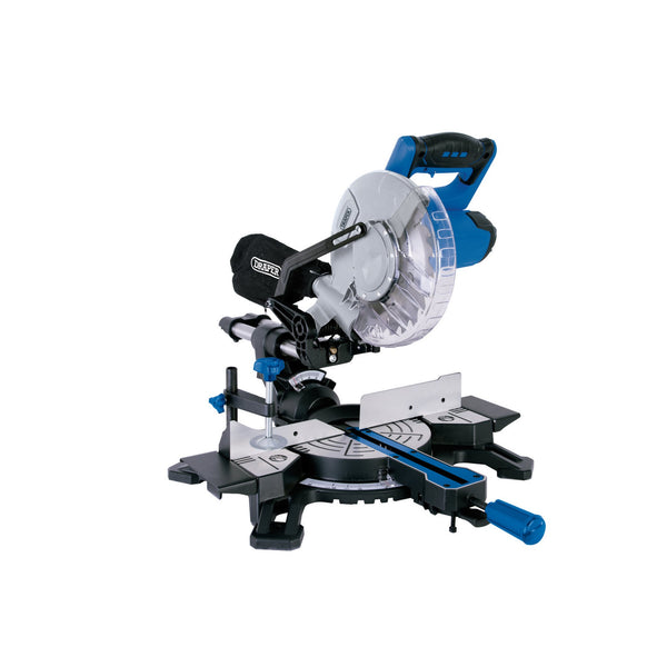 Draper 83677 Sliding Compound Mitre Saw with Laser Cutting Guide, 210mm, 1500W