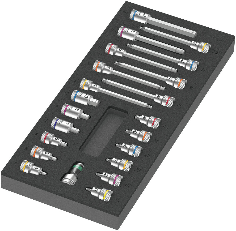 Wera 05150113001 9723 Foam insert Zyklop B 3 8 bit socket set 1 22 pieces