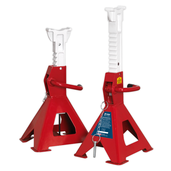 Sealey AAS3000 Auto Rise Ratchet Axle Stands (Pair) 3tonne Capacity per Stand