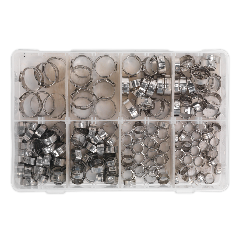 Sealey AB043SE 160pc Stainless Steel O-Clip Single Ear Assortment