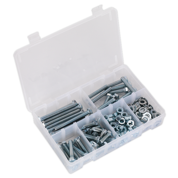 Sealey AB051SNW 220pc High Tensile Setscrew, Nut & Washer Assortment M8