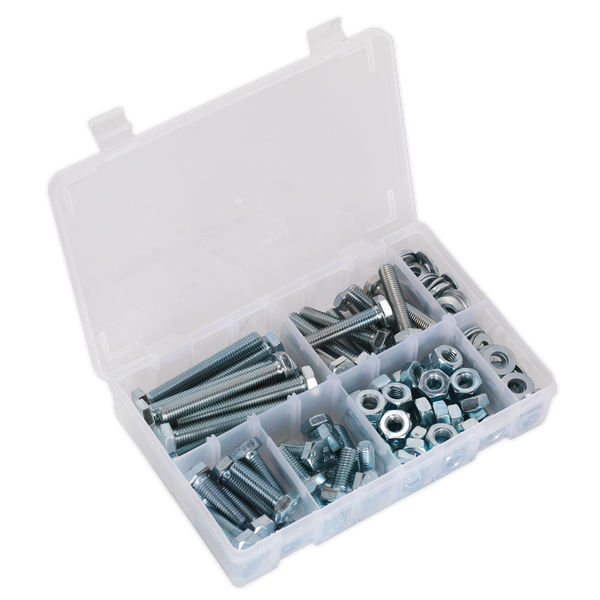 Sealey AB052SNW 150pc High Tensile Setscrew, Nut & Washer Assortment M10