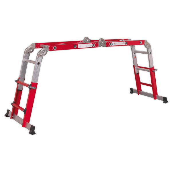 Sealey AFPL2 4-Way Aluminium Adjustable Height Folding Platform Ladder EN 131
