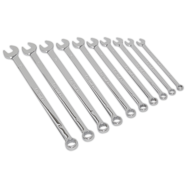 Sealey AK6310 10pc Extra-Long Combination Spanner Set