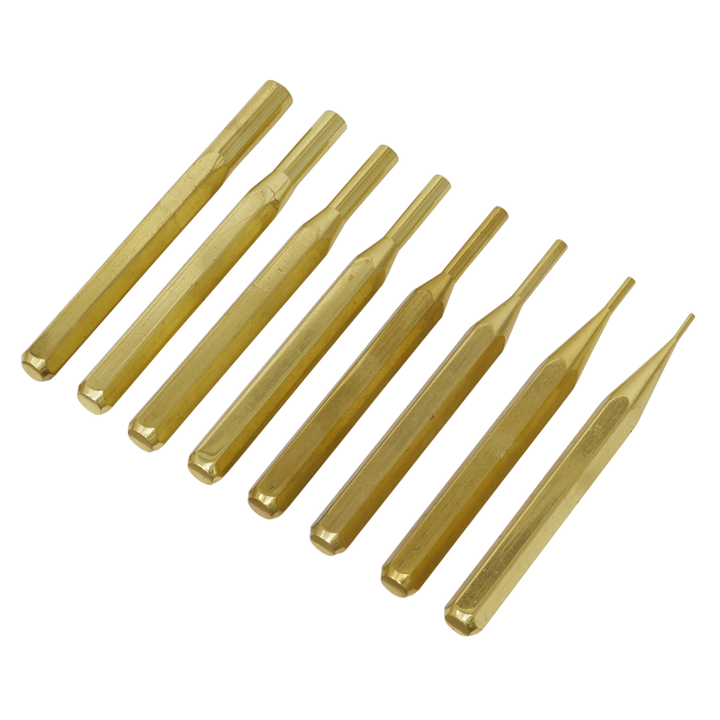 Sealey AKB08 Brass Pin Punch Set 8pc