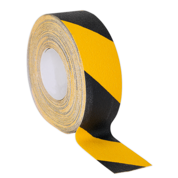 Sealey ANTBY18 50mm x 18m Black & Yellow Self-Adhesive Anti-Slip Tape