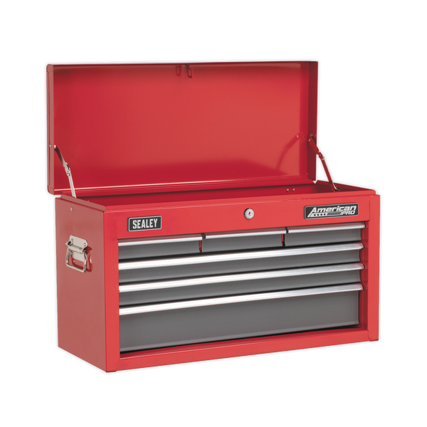 Sealey AP2201BB 6 Drawer Topchest with Ball-Bearing Slides - Red/Grey