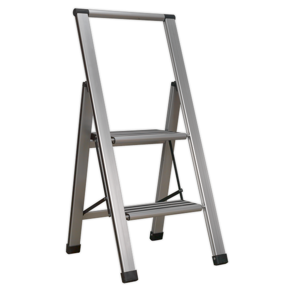 Sealey APSL2 2-Step Trade Aluminium Professional Folding Step Ladder 150kg Capacity