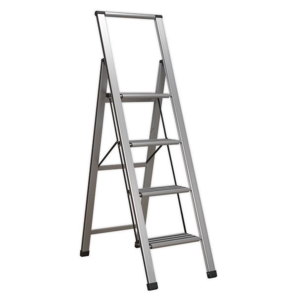 Sealey APSL4 4-Step Trade Aluminium Professional Folding Step Ladder 150kg Capacity