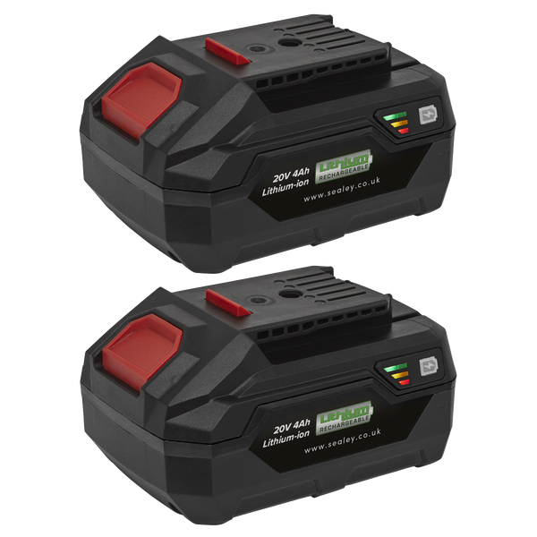 Sealey BK04 20V 4Ah Lithium-ion Power Tool Battery Pack Kit for SV20 Series