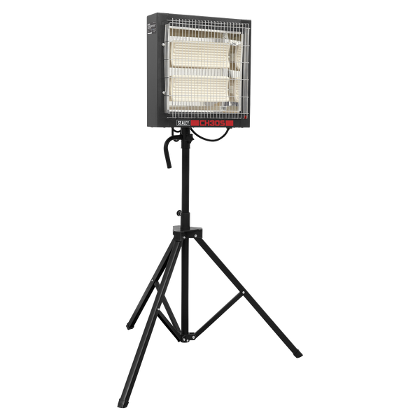 Sealey CH30S 1.4/2.8kW Ceramic Heater with Telescopic Tripod Stand 230V