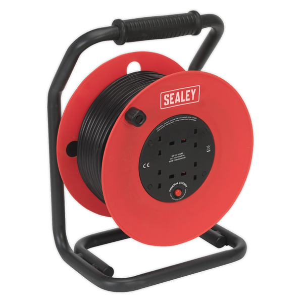 Sealey CR50/1.5 50m Heavy-Duty Cable Reel with Thermal Trip - 230V