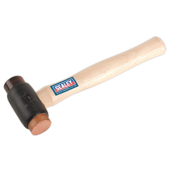 Sealey CRF25 2.25lb Copper/Rawhide Faced Hammer with Hickory Shaft