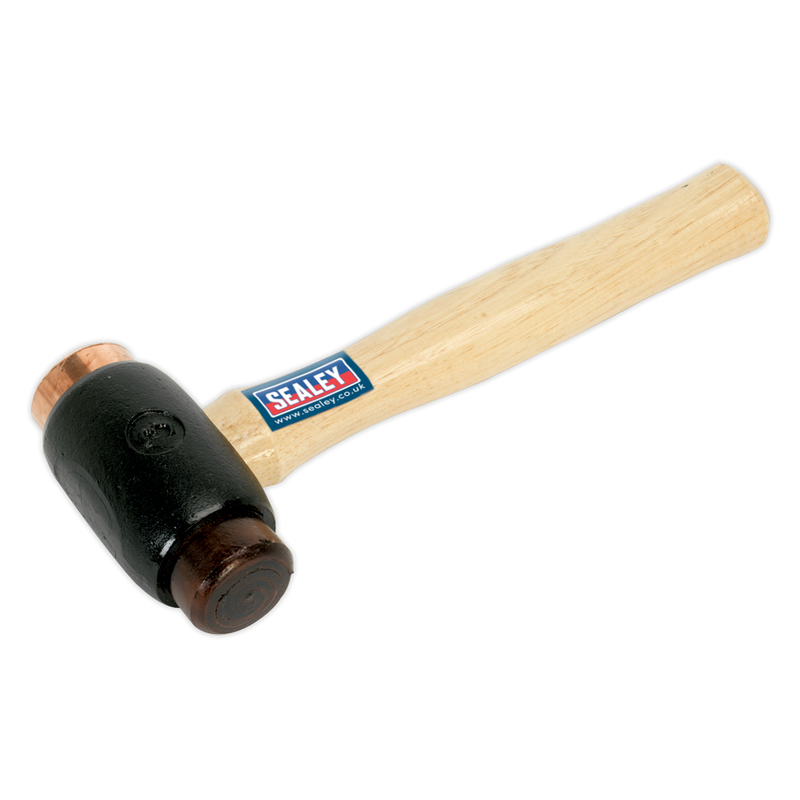 Sealey CRF35 3.5lb Copper/Rawhide Faced Hammer with Hickory Shaft